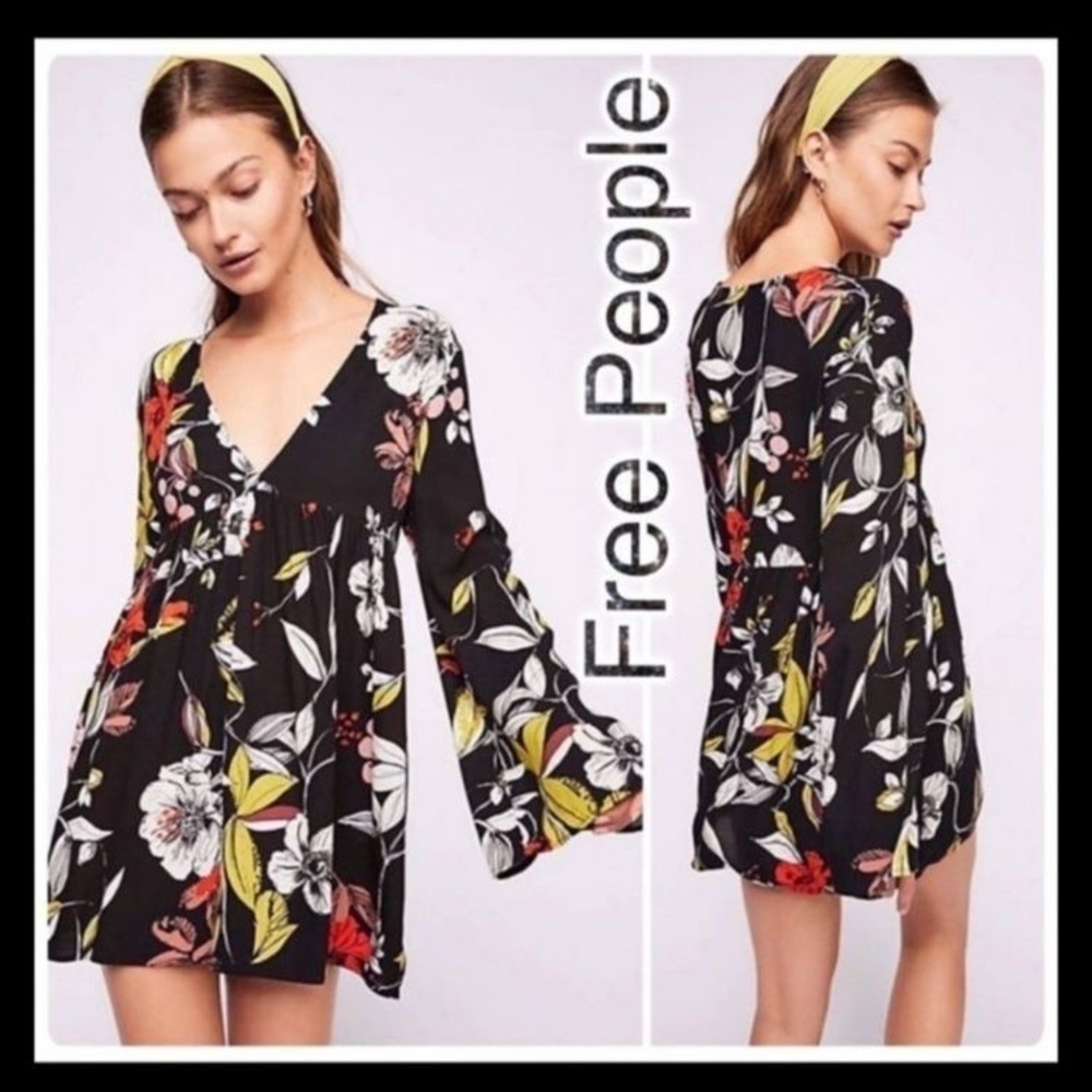 FREE PEOPLE BELLA FLORAL PRINT TUNIC DRESS